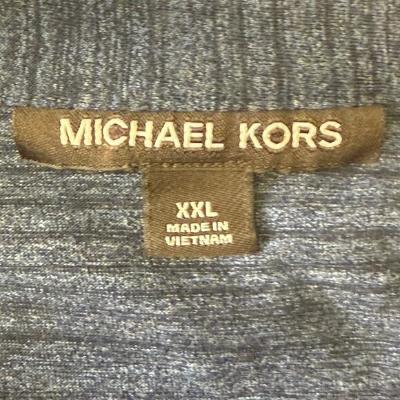 Michael Kors men’s blue polo short sleeve collared heathered soft men’s size 2XL - Picture 3 of 4